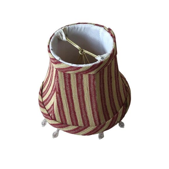 Vintage Fabric Mini Lamp Shade Traditional Striped - Picture 1 of 3